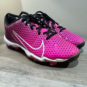 Nike Hyperdiamond 4 Keystone Black White Fierce Pink Softball Cleats Kids Sz 4.5